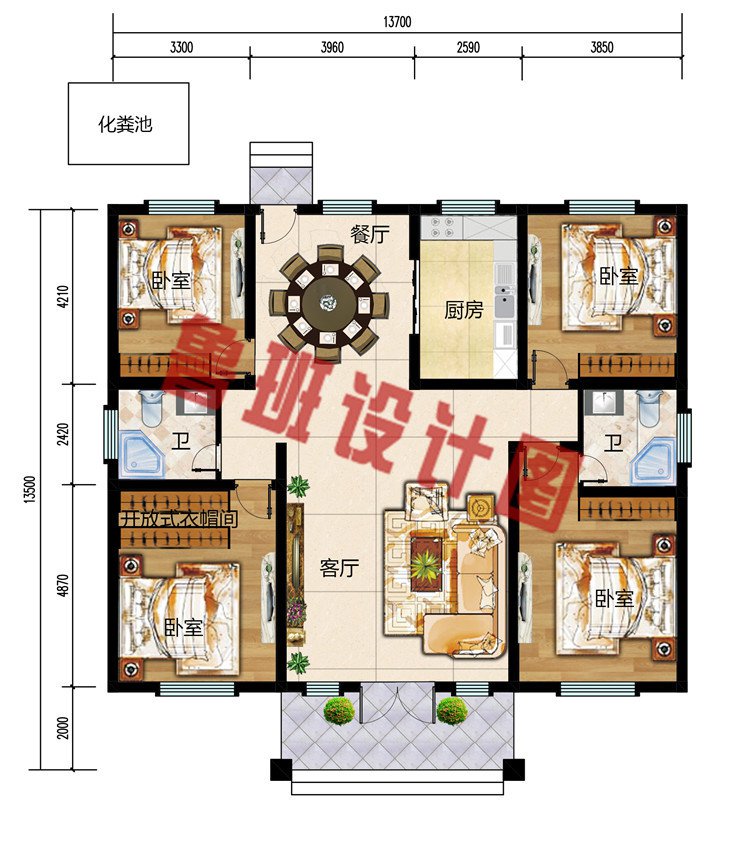 造价17万漂亮实用一层别墅图片及设计图，含外观效果图