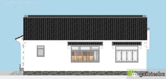 150平一层新中式带院子自建房，双坡屋顶+套间+休闲台