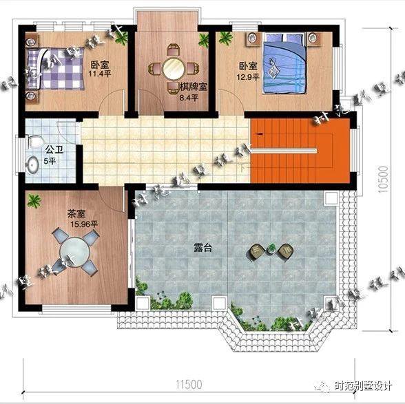 11x11米三层复式别墅，户型大气美观，全家人都喜欢