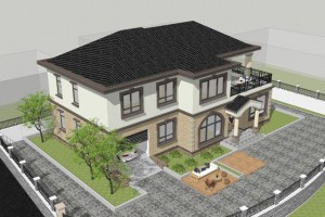 陕西欧式别墅外观效果图，整栋建筑热情洋溢。