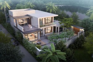 现代风格自建房户型图，整体布局更大气简约。