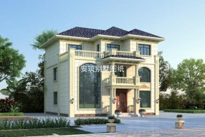 三层大别墅设计图片，采用框架的形式，主体造价40-45万。