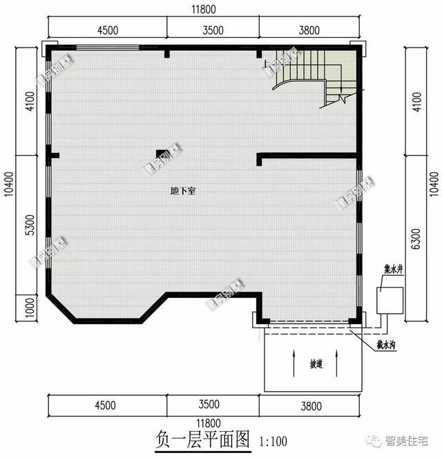 面宽11-12米间的四层别墅，第一栋带地下室，第二栋平屋顶