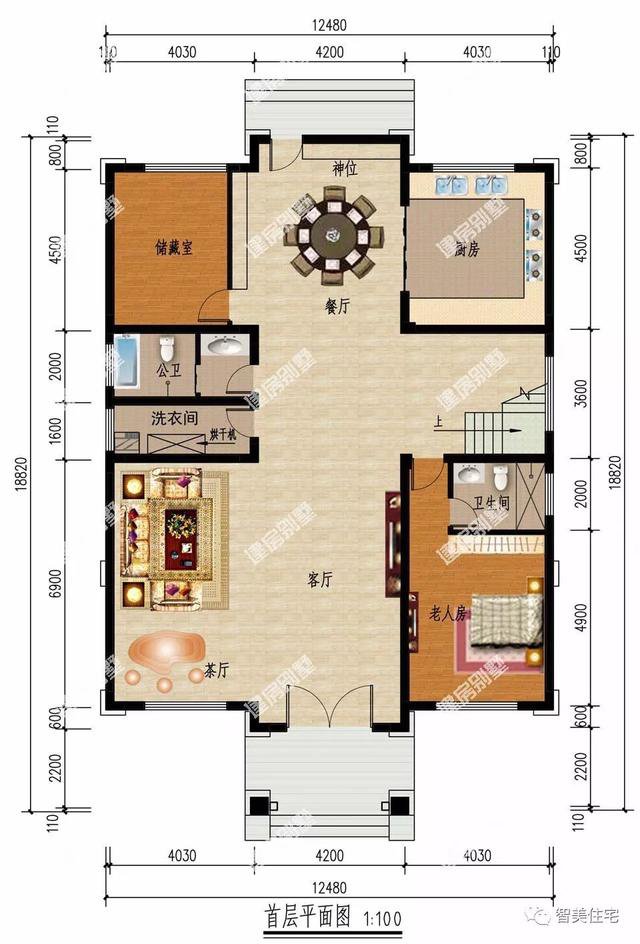客厅挑空设计的两栋豪宅，风格布局很相似，男女老少都喜欢