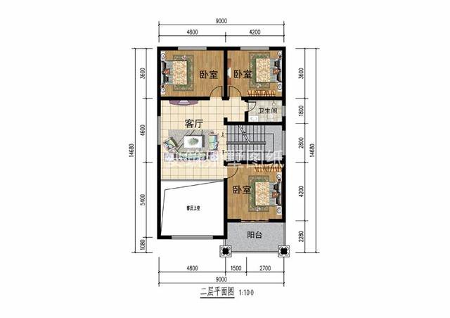 9m*13.6m三层欧式别墅，大露台多卧室，农村人理想的家