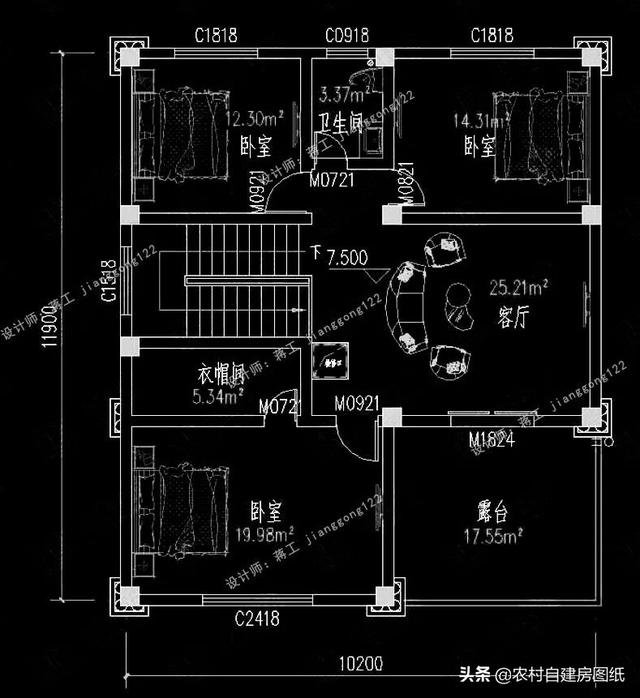 10×12米三层农村别墅，5款户型，框架结构好还是砖混好