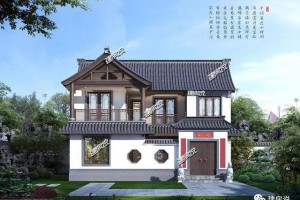 占地110平中式别墅设计案例，整体清新淡雅。