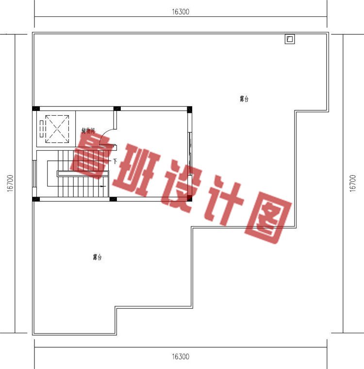 大户型三层现代风格别墅设计顶层户型图