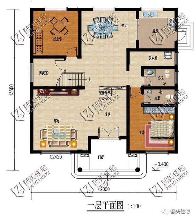 宽12米左右的两栋别墅，造型简单又精致，20多万建一栋