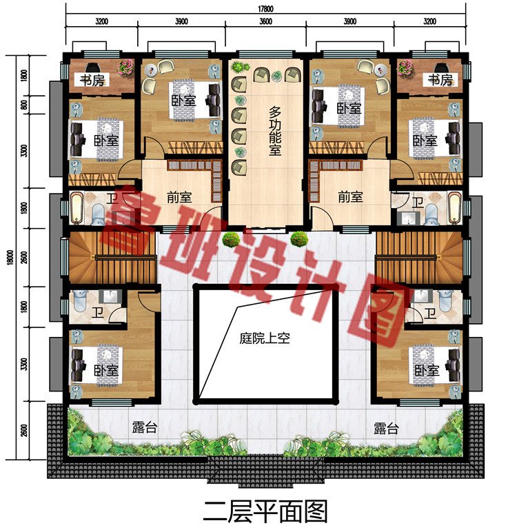 新款四合院别墅自建房设计户型平面图，农村传统中式风格