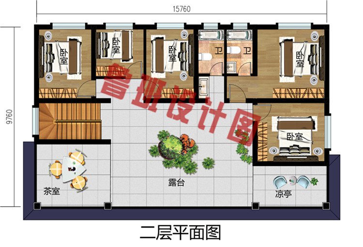 新中式带堂屋农村二层自建别墅设计图，外观淡雅精致