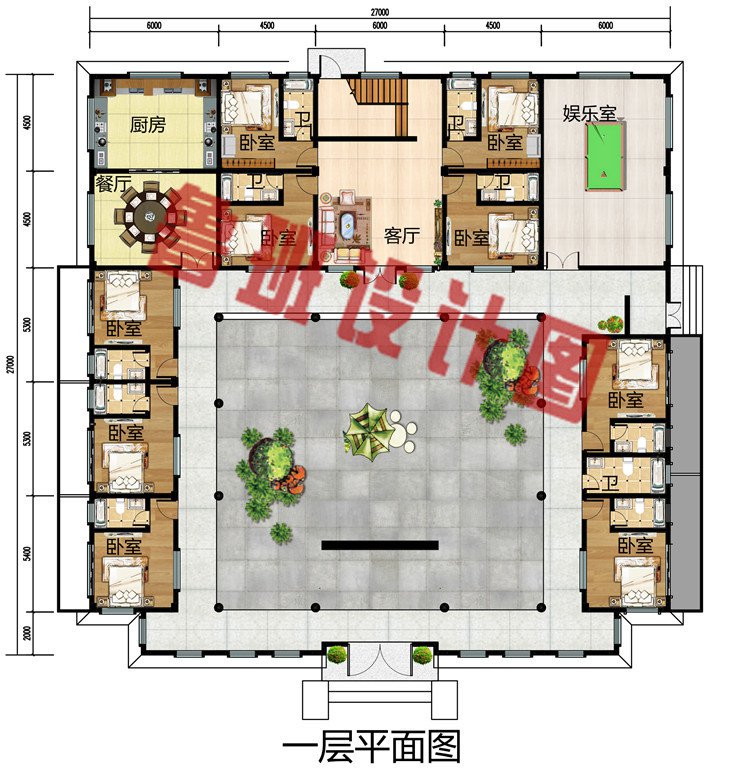 仿古中式四合院农村自建设计图，外观配色让人赏心悦目