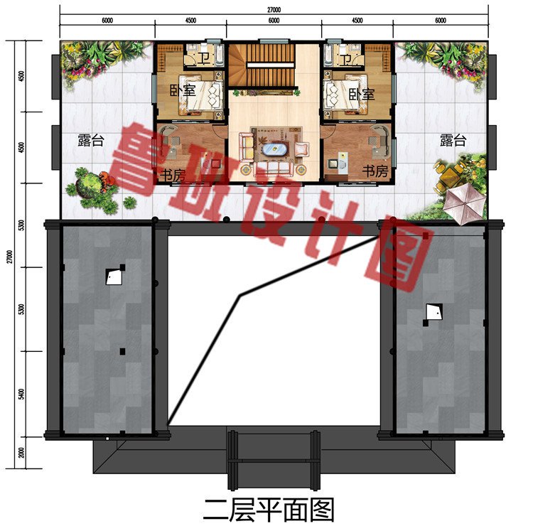 仿古中式四合院农村自建设计图，外观配色让人赏心悦目