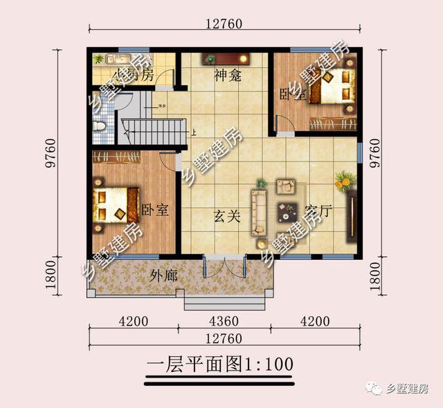 简约实用款二层别墅，施工简单造价低，邻居看了说也想建一栋