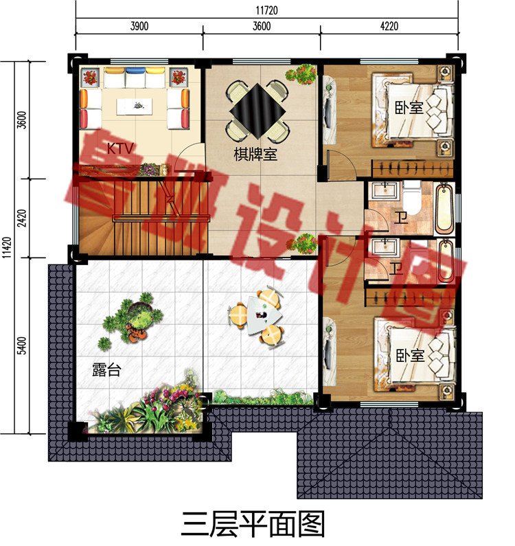 农村新款欧式三层简约小别墅设计图，外立面简单清新