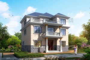 10间卧室别墅三层设计效果图，老家建一栋贼有面儿。