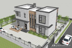 现代农村自建别墅案例，以简约风格为主。