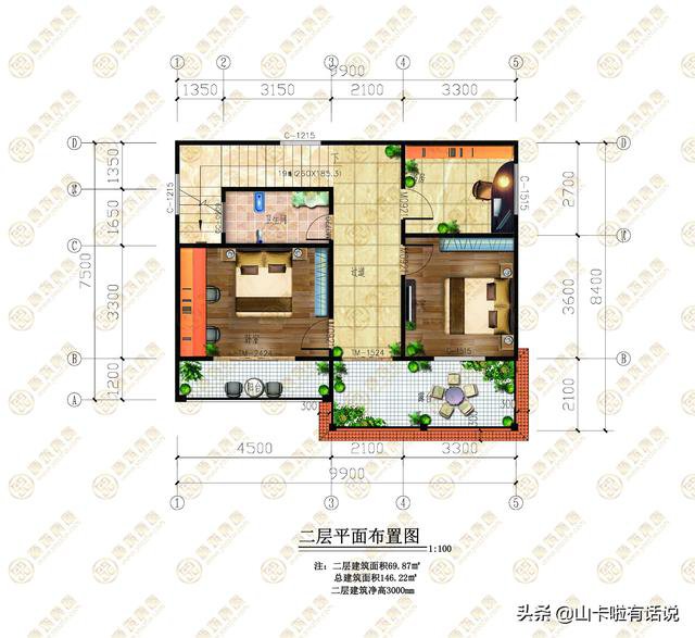 146平米，广东佛山农村自建房小别墅户型