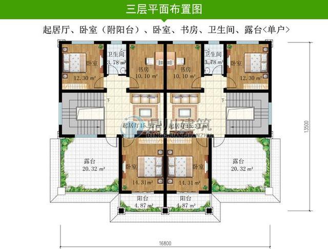 3套实用大气的双拼别墅，兄弟合建一套，省时省力又省钱