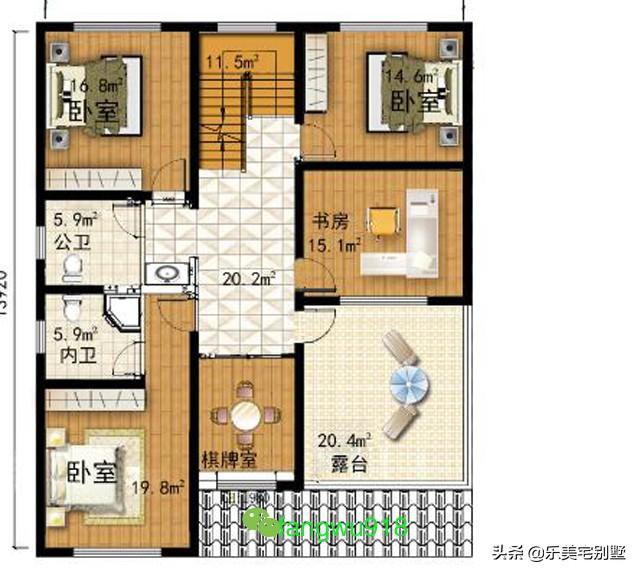 2020年流行二层新农村别墅，5房2厅，现代化设计
