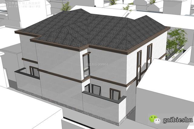 50万建筑面积300平二层别墅，阳光房+5卧+2厅+书房