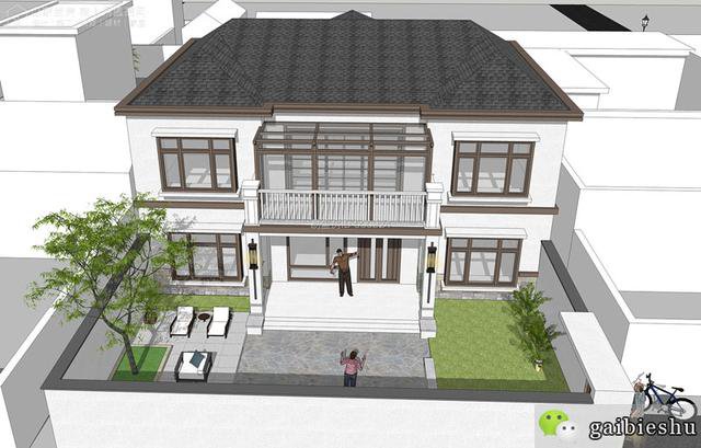 50万建筑面积300平二层别墅，阳光房+5卧+2厅+书房