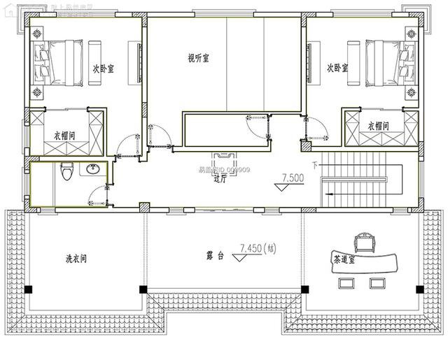 浙江绍兴86万三层别墅，神龛+双观景台+挑空客厅+6卧室+视听室