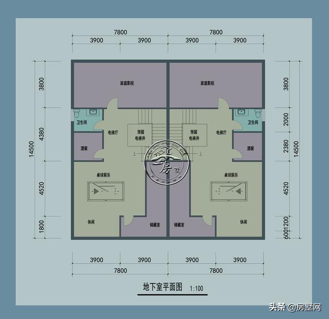 五层豪华双拼别墅，挑高客厅+地下室，家有俩兄弟，这样建准没错