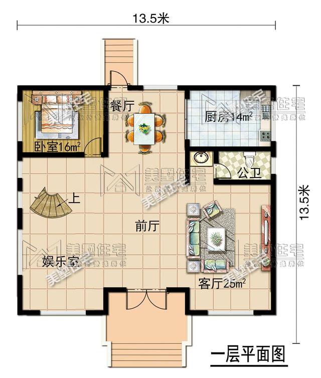 带旋转楼梯的三层欧式别墅，造价仅需40来万，开春一定要建一栋