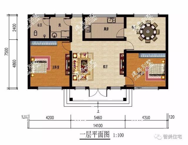 8栋低造价的一层农村别墅，南北方都适用，不比豪宅差