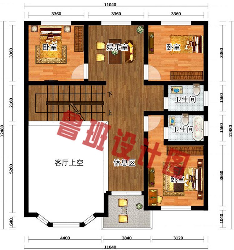 2019最受欢迎农村二层楼房设计二层户型图