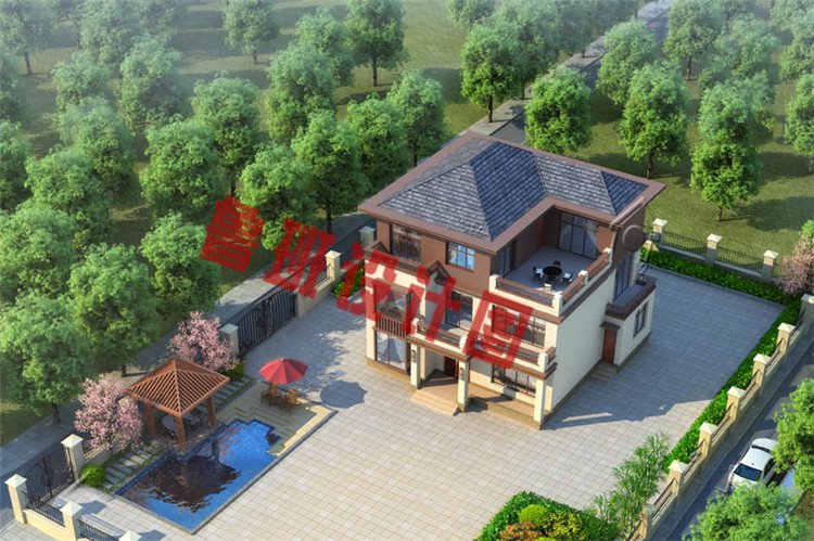 农村新中式三层别墅设计图片