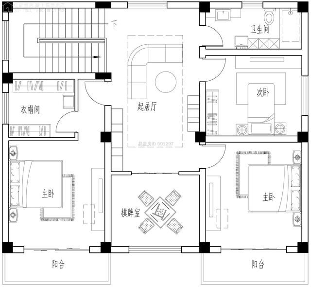 湖北孝感张家简欧别墅，建筑尺寸：11.6m× 9.5m，造价：49万元