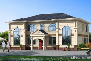 农村自建双拼别墅户型方案，外观大气，房间功能布局合理。