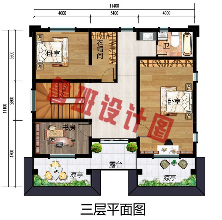 大气三层新中式豪宅别墅设计图，别墅外观沉稳高端