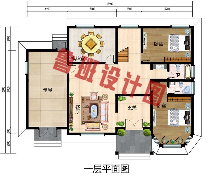 农村二层欧式别墅户型方案，农村自建一栋，人人羡慕不已。