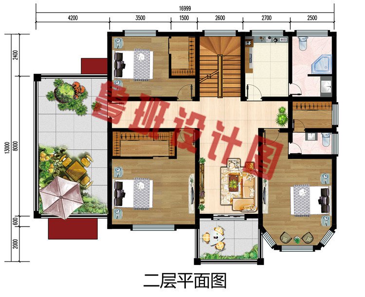 农村二层欧式别墅户型方案，农村自建一栋，人人羡慕不已。