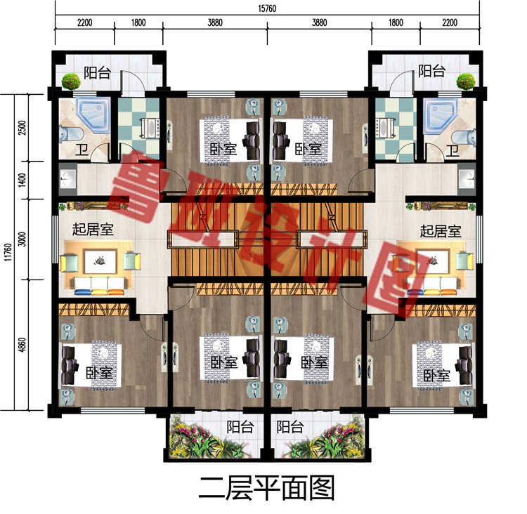 小户型经济乡村二层兄弟双拼楼房别墅设计图，典型的大气欧式风格