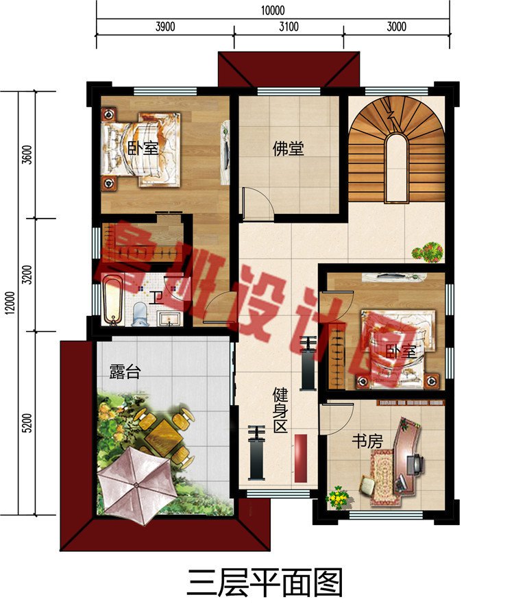10乘12米三层别墅楼房图片及设计图，欧式精美、现代洋气
