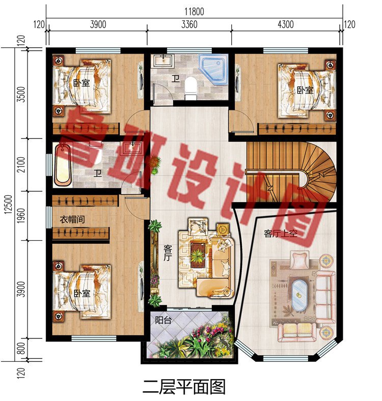 农村2018新式二层楼房设计图纸，空间利用率高