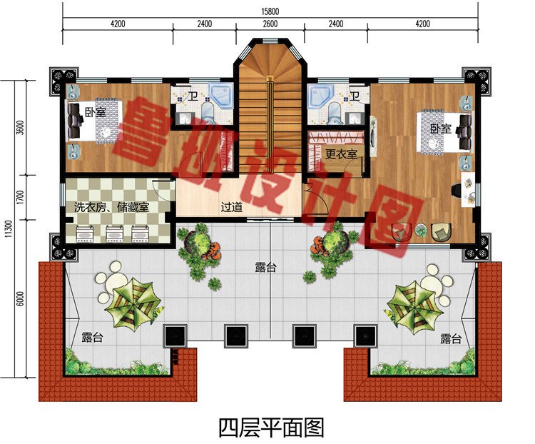 农村四层超大气别墅设计图，经典的欧式外观