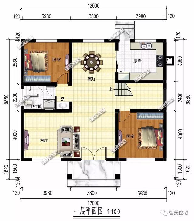 20万可建的二层漂亮别墅，面宽12米，方便且实用