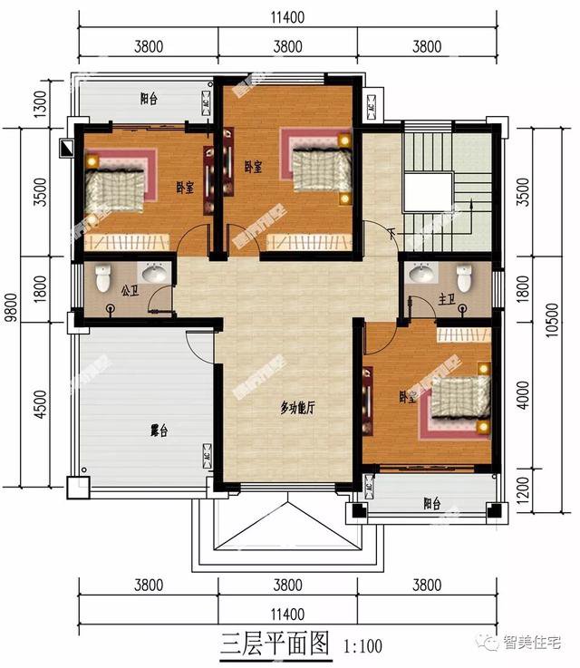 建房尺寸相同的两款别墅户型，客厅挑空设计，建的人已破千
