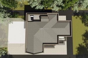 12.8m×11m新中式别墅设计图纸，利用层次感打破沉闷。