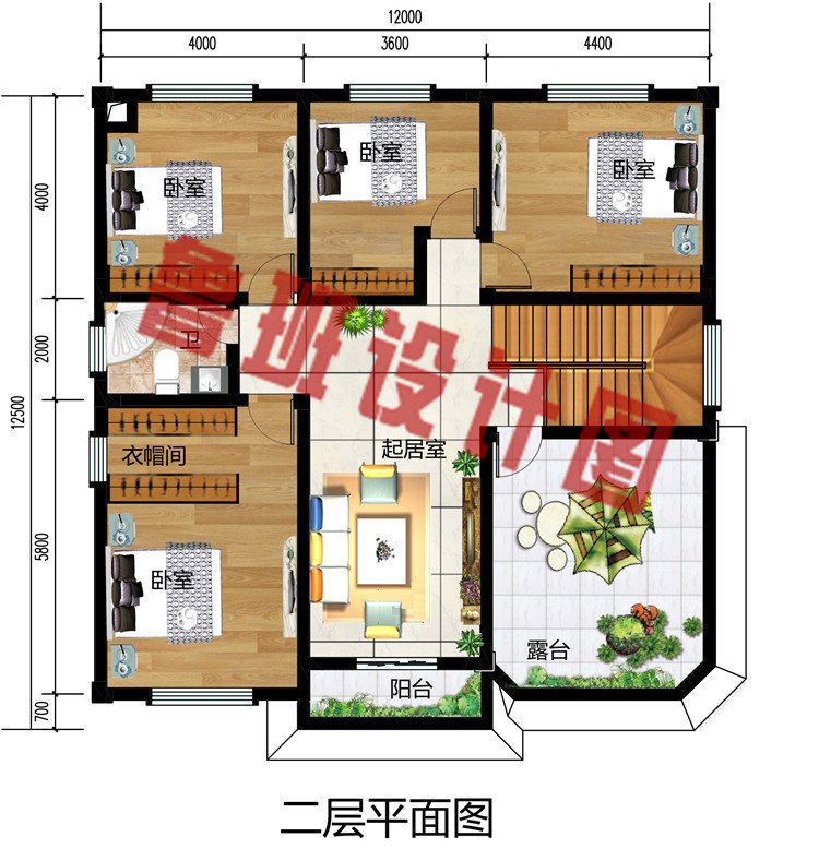 最漂亮的农村二层小楼设计图，欧式风格，12x12.5米