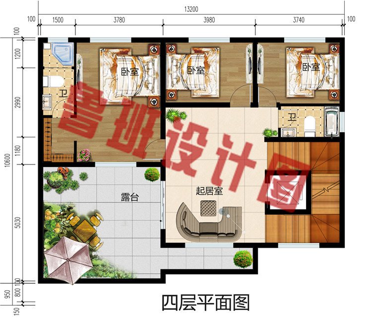 50万高端四层住宅别墅设计图，挑空客厅+落地窗，外观很气派。