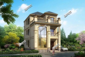 面宽8米小户型农村别墅方案，整体气势不小，外观精美。