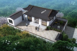 四款中式庭院别墅经典户型图，具有传统格调的庭院住宅。