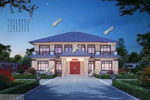 兄弟合建二层别墅设计图纸，复古十足。