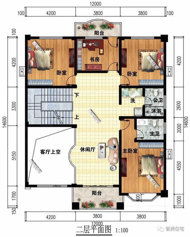 宽12-13米间的欧式别墅，客厅挑空很气派，大家都想建